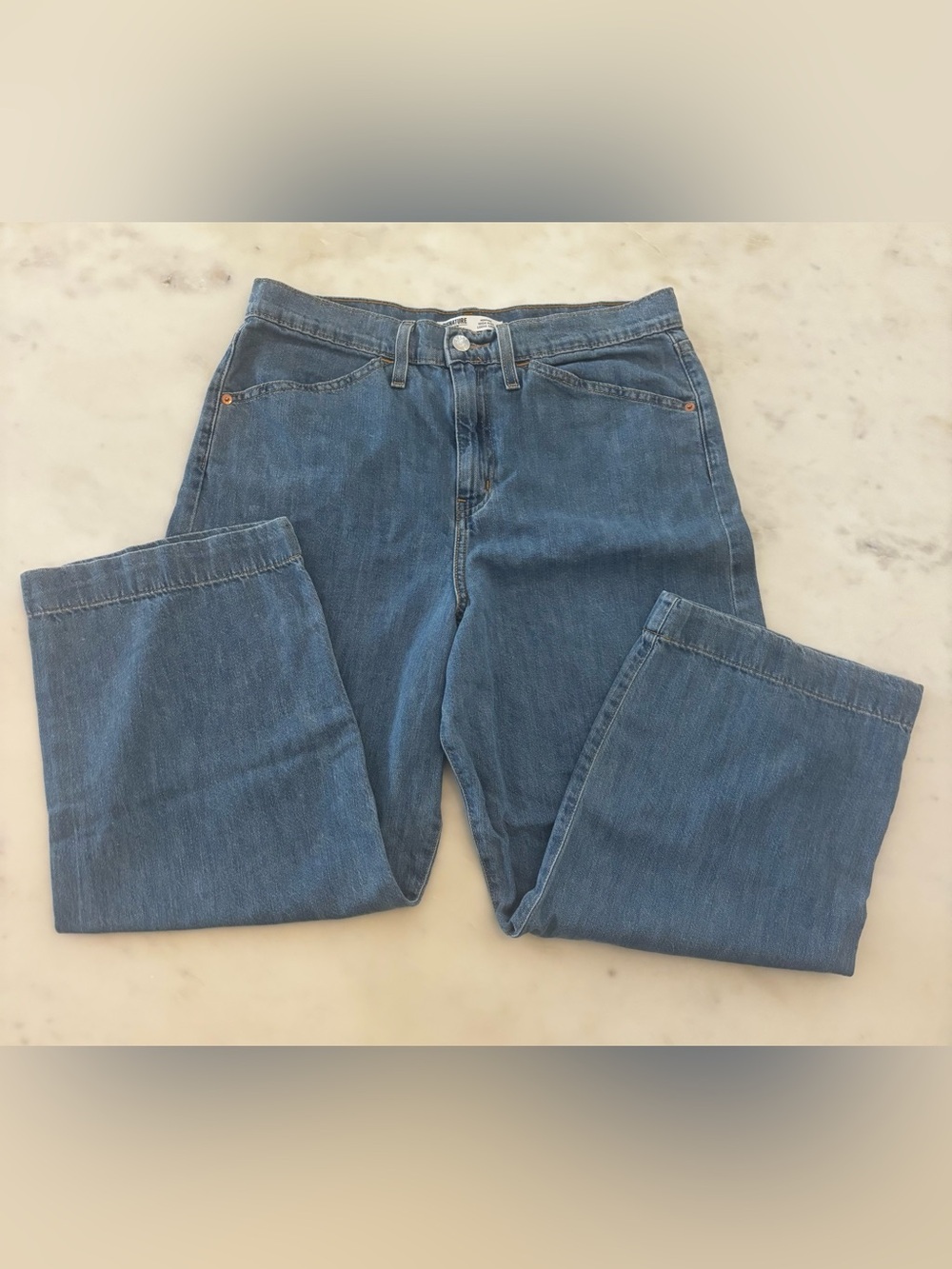 Levi Strauss Signature Gold High Rise Relaxed Fit Wide Leg Crop Jeans Sz 6 / 28W